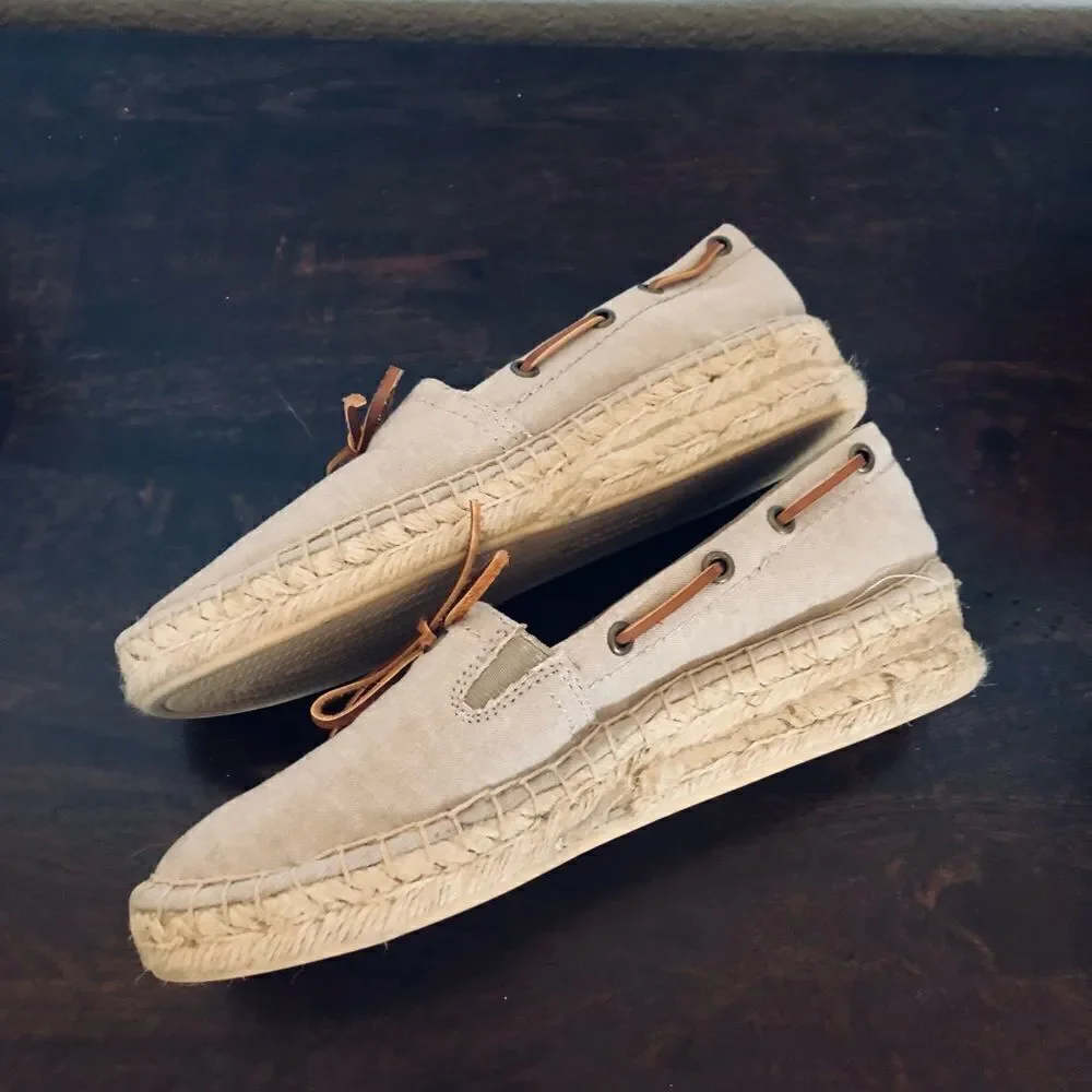 GH Bass & Co Canvas Braided Wedge Espadrilles Shoes 6.5